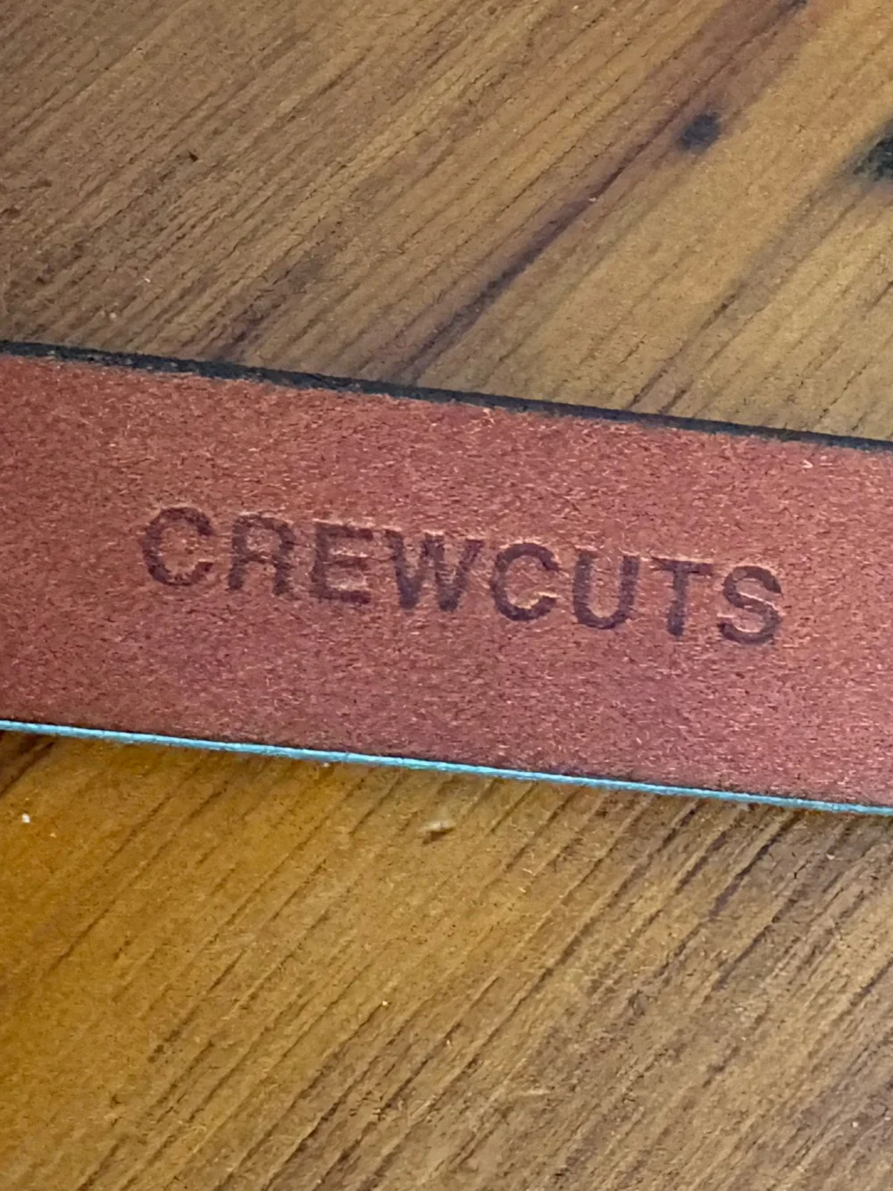 Crewcuts Made in USA Boys Leather Brass Anchor Belt Sz M